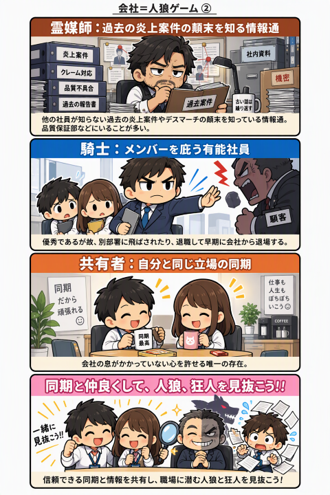 会社は人狼ゲーム 霊媒師・騎士・共有者
